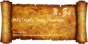 Mátyássy Zsanna névjegykártya